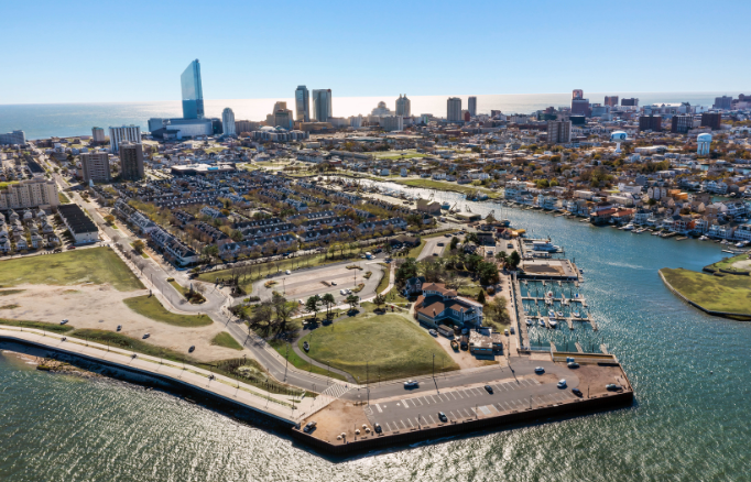 aerial picture of atlantic city inlet