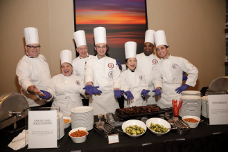 group photo of event chefs