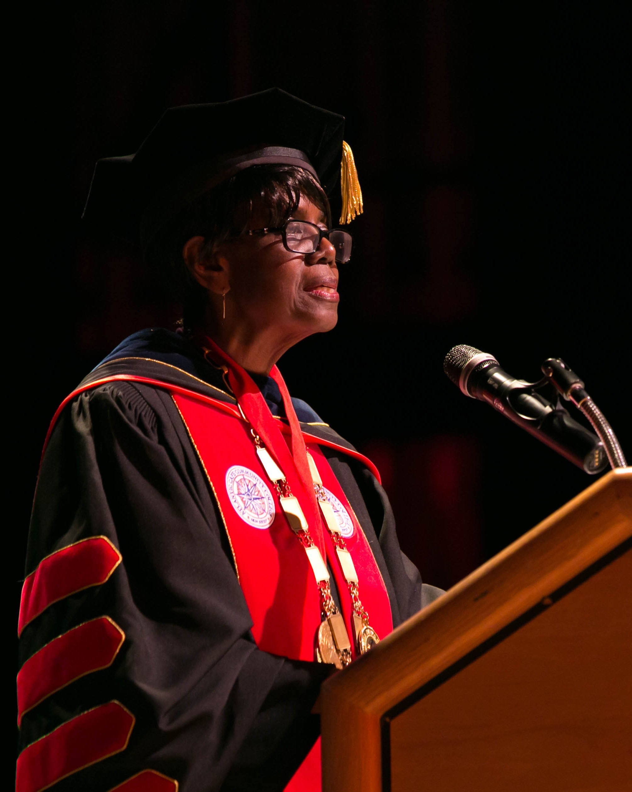 Dr, Gaba speaking at her Inauguration 2018