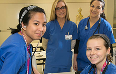 students in scrubs