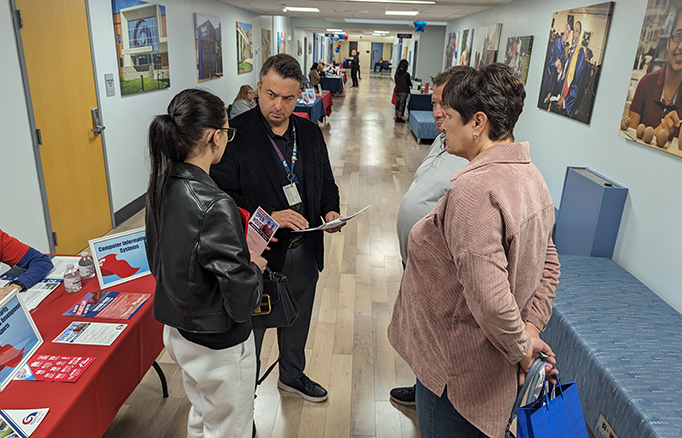 Prospective students at an open house.