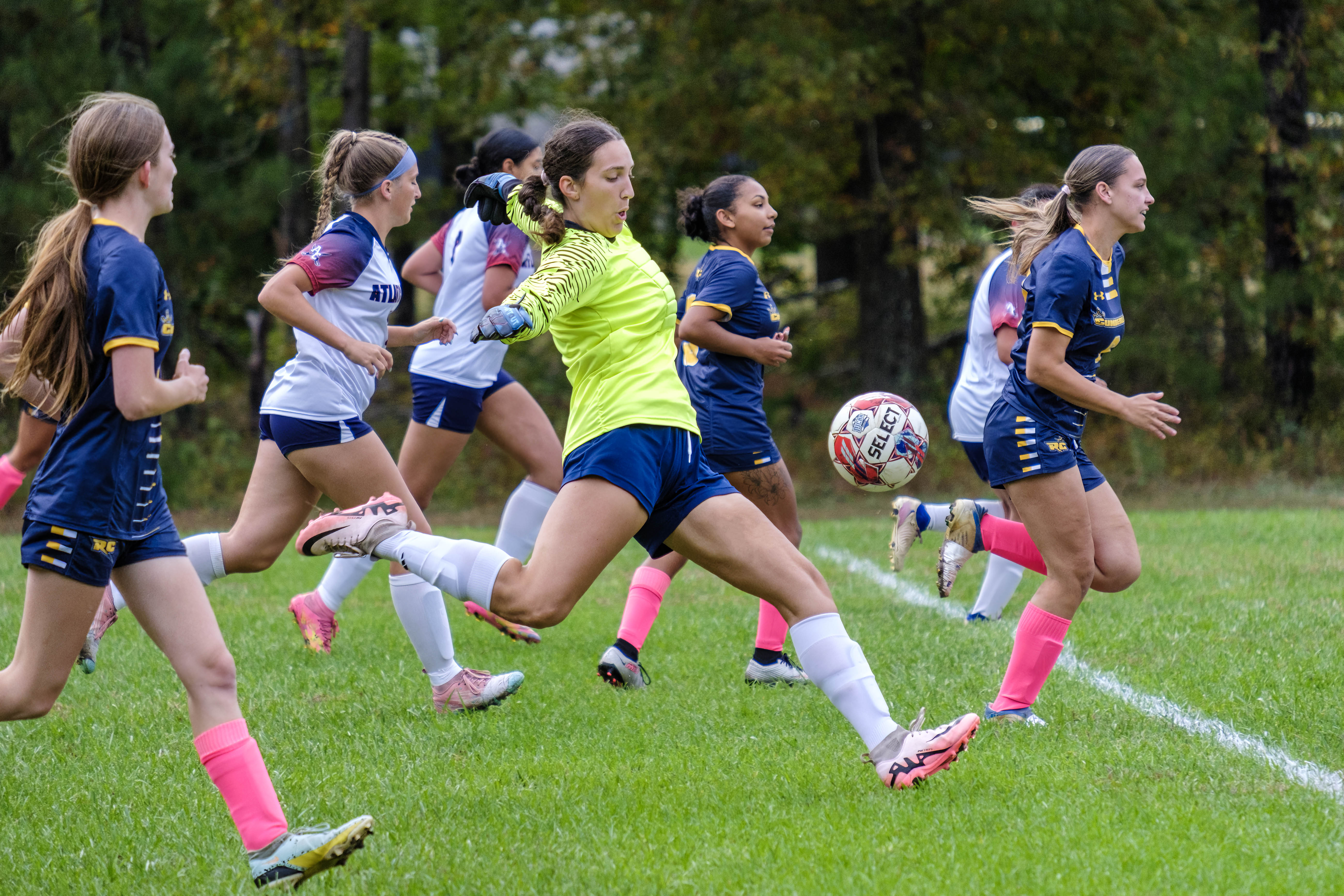 women's soccer student athletes in action