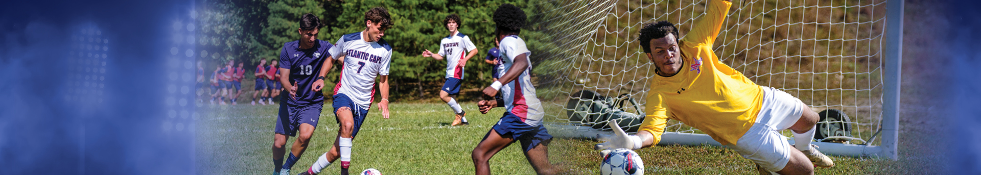 Atlantic Cape soccer players doing their thing.