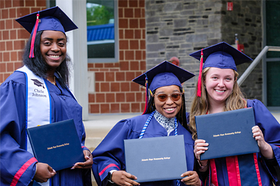 Students in their cape and gowns.