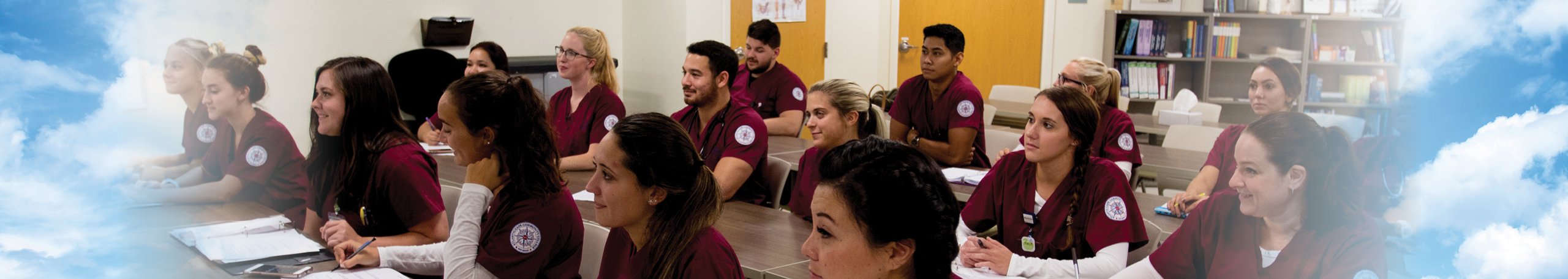 nursing students sitting in class