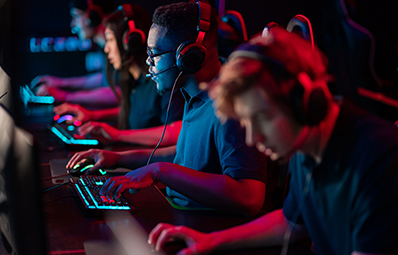 Students competing in Esports at Atlantic Cape Community College.
