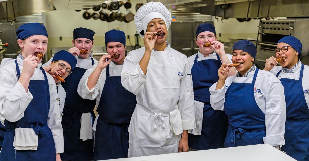Academy of Culinary Arts students during Wing Wars competition