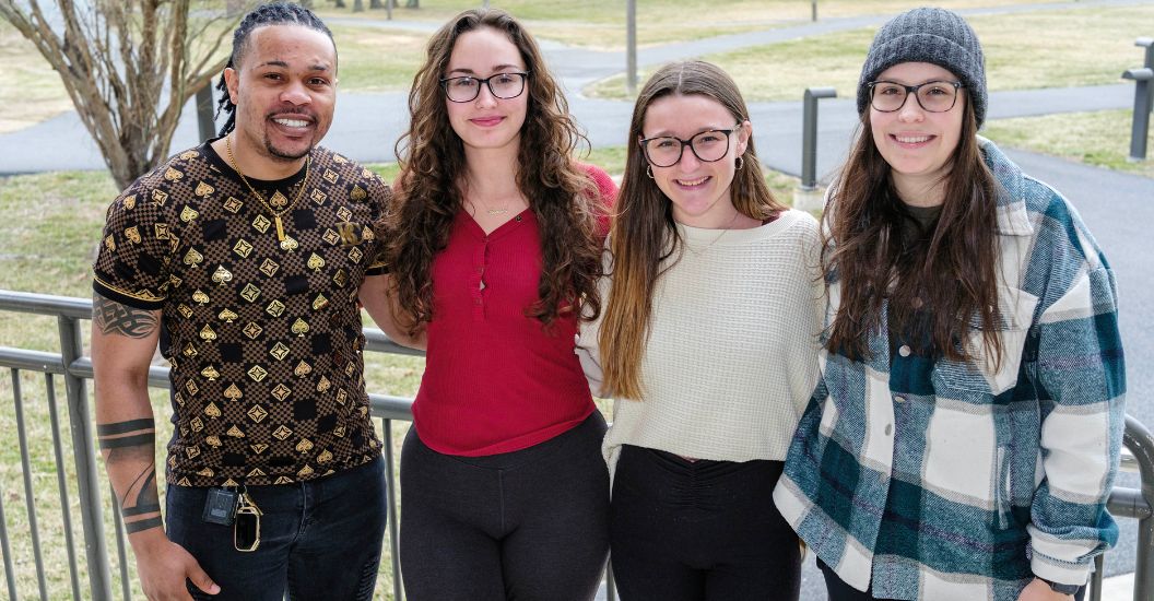 Hospitality scholarship recipients Clive Morgan, Renata Riesenberg, Lilly Guest and Charlotte Johnner