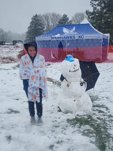 warming up after the race