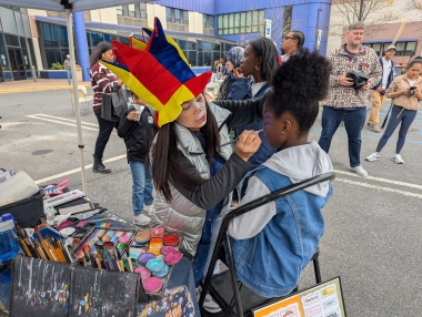face painting at Trunk or Treat event