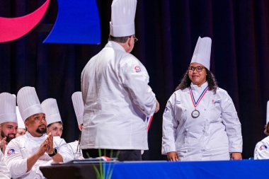 Amy Jimenez receives her culinary medal