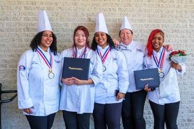 Members of the Culinary Students Association with Chef Educator Ruth Latorre