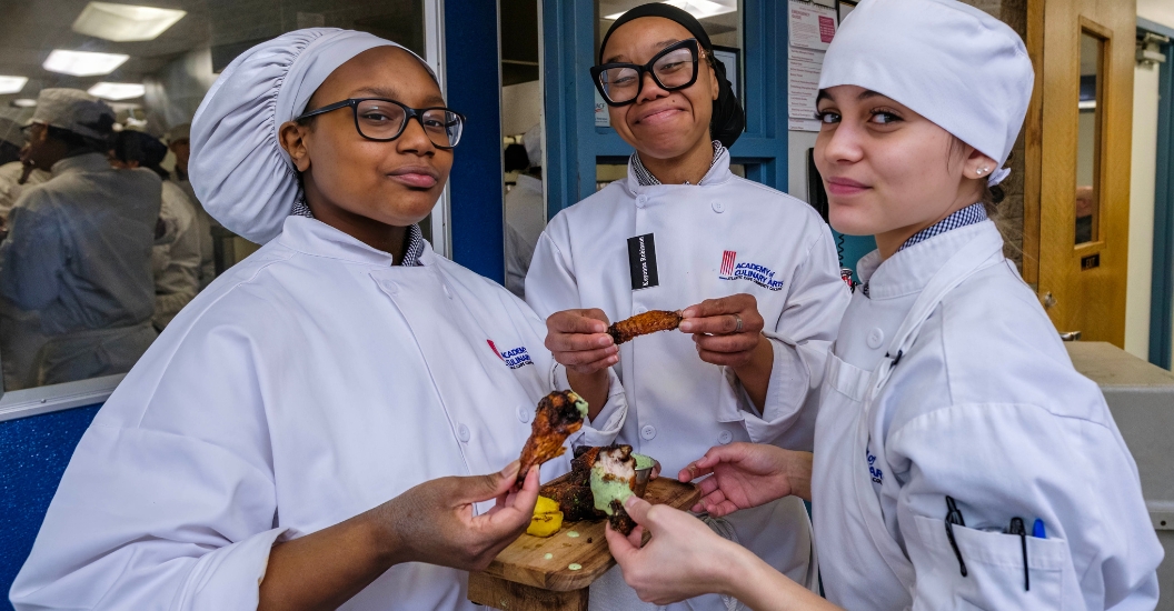 Culinary students during the annual Wing Bash competition