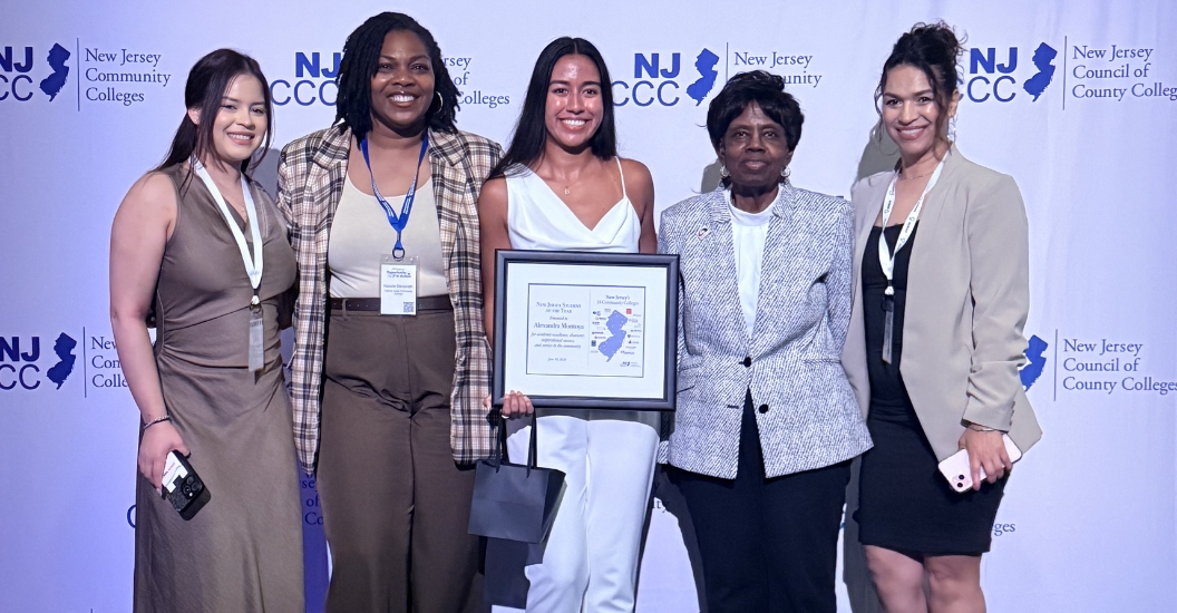 Alexandra Montoya receives her NJCCC Student of the Year Award