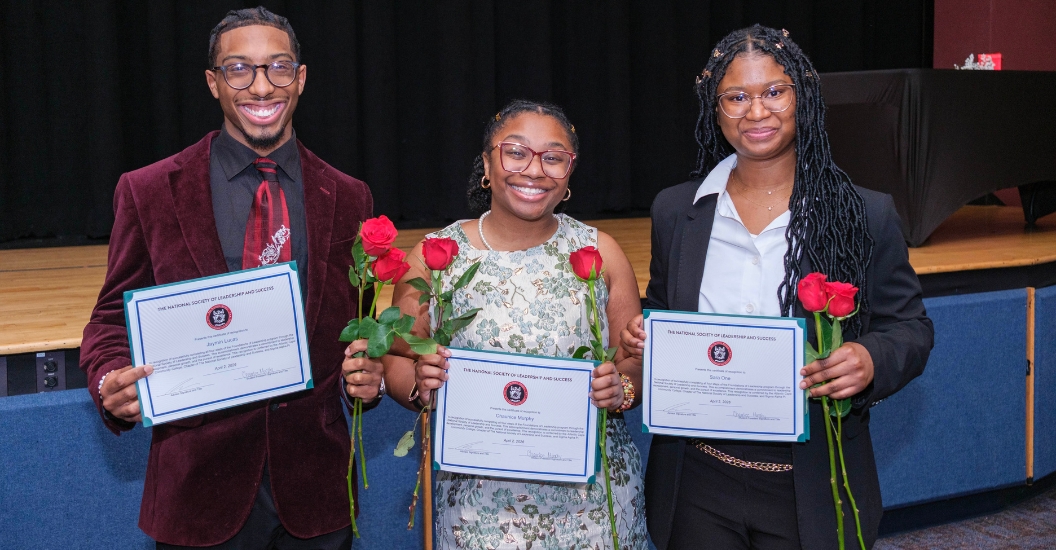 Inductees Jaymin Lucas, Chaunice Murphy and Sara One
