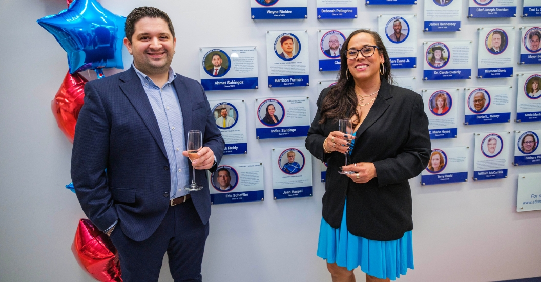 President's Distinguished Alumni recipients Ahmet Sahingoz and Indira Santiago