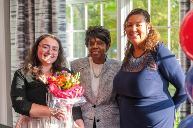 Dr. Gaba's is recognized by Samantha Adelman and Lisa Givens