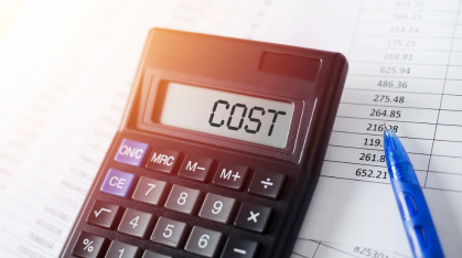 calculator that says costs on it
