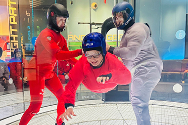 Student is a sky dive free fall simulator
