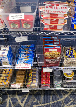 food items on shelf