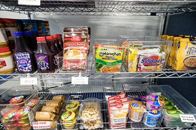 Food Pantry stocked shelves