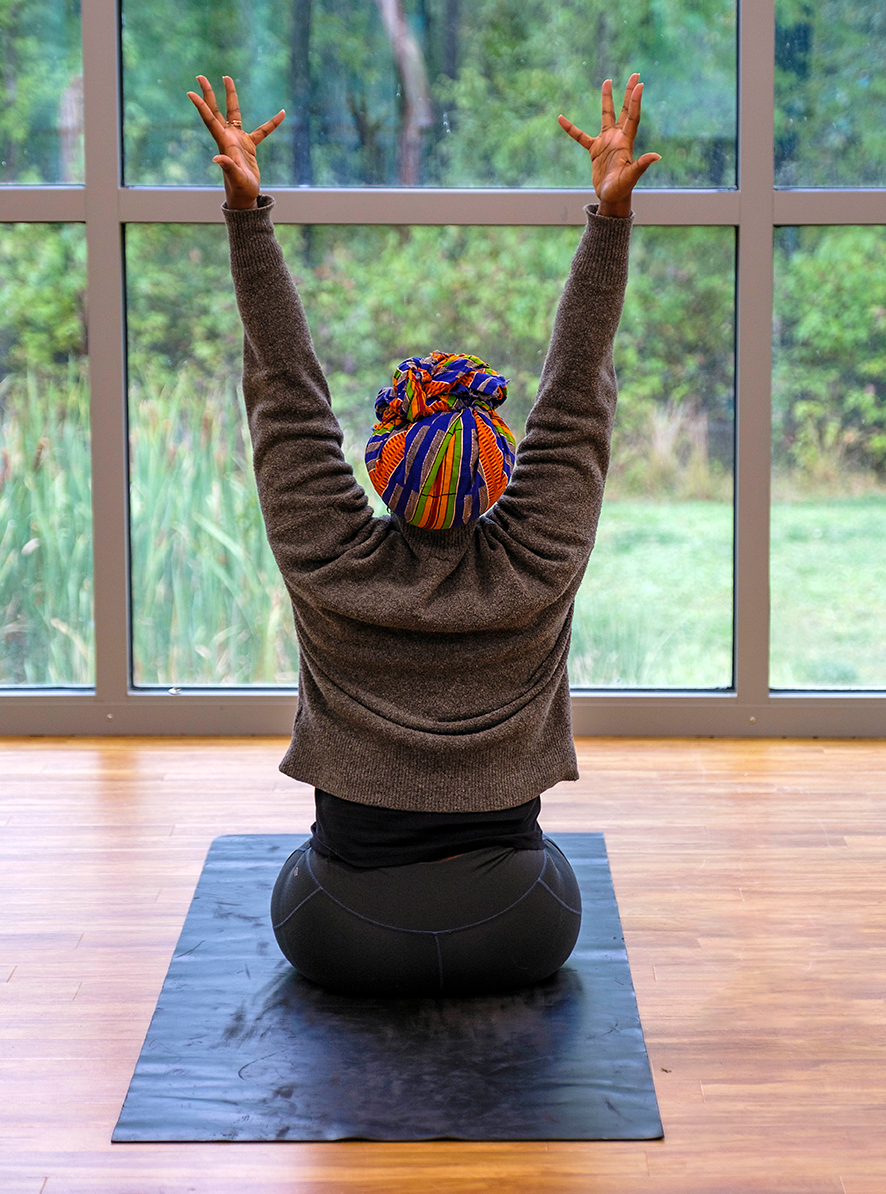 woman doing yoga