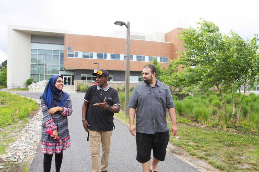 students walking