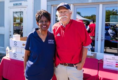 Atlantic Cape President Dr. Barbara Gaba and Cape May National President Bob Mullock