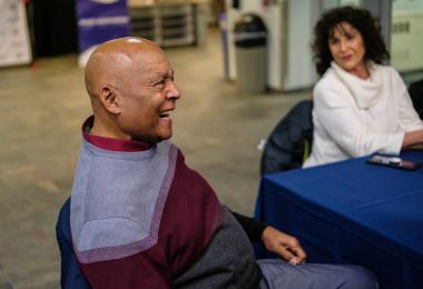 Bobby Royal Sr shares a laugh during the formal ceremony