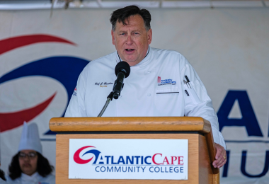 Director of the Academy of Culinary Arts Chef Joseph Sheridan addresses his graduates