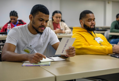 College students taking part in a breakout session workshop during the First Generation Student Conference