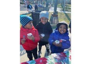 Local children enjoying tasty treats