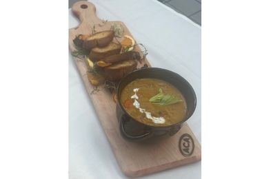 Haitian-inspired joumou pumpkin chowder