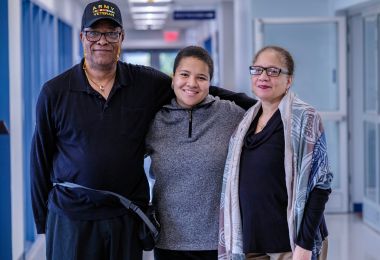 21 year Army Veteran Richard Austin with his daughter Tina and his wife