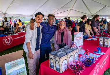 SGA President Sultana Zakia on the far right at its table