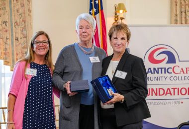 Sandra Lockhart and Terri Mascione receive their Women of Wonder awards