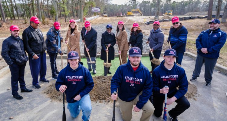 Groundbreaking ceremony for Atlantic Cape's new baseball field