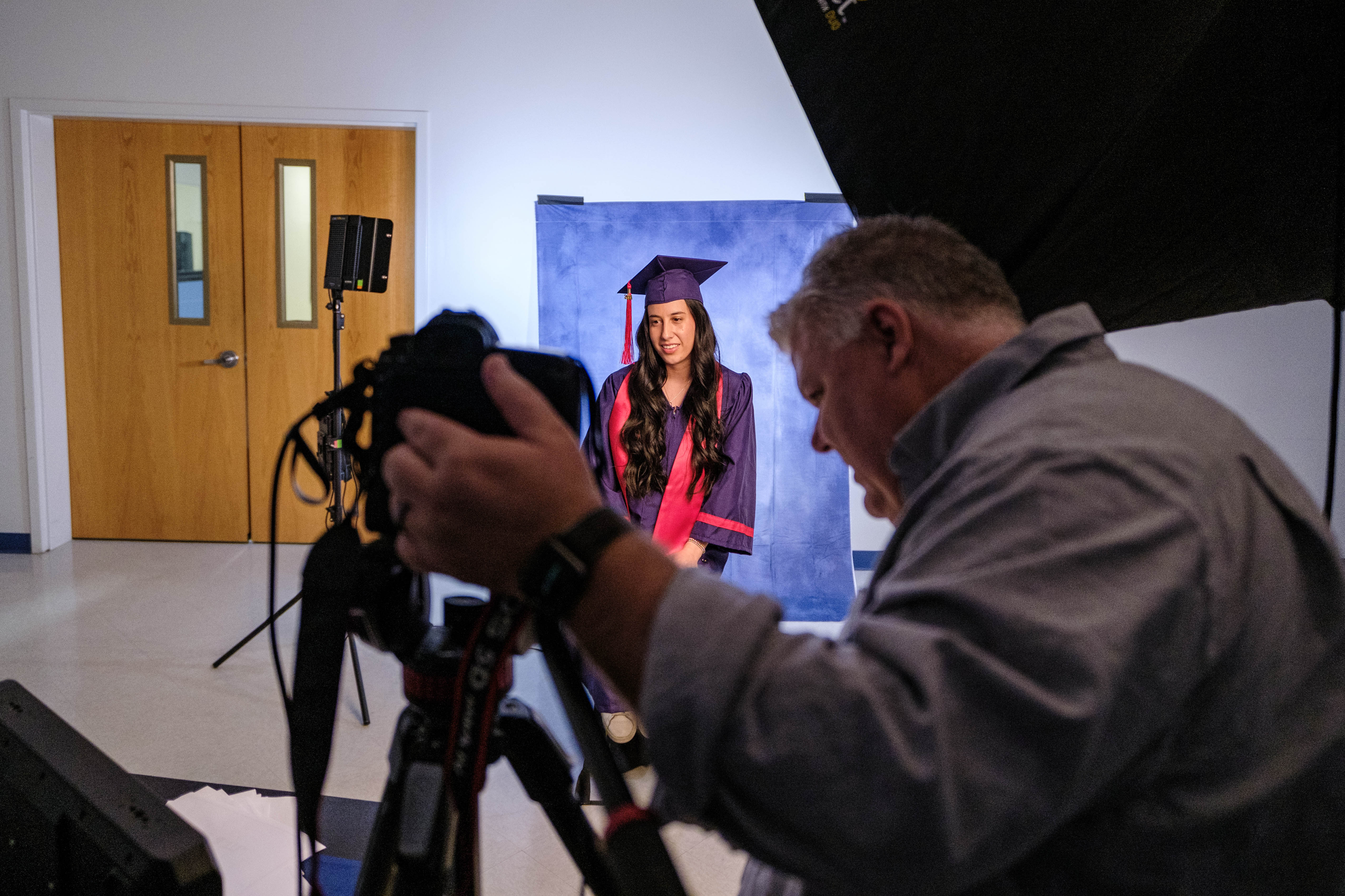 Graduate gets her formal photo taken