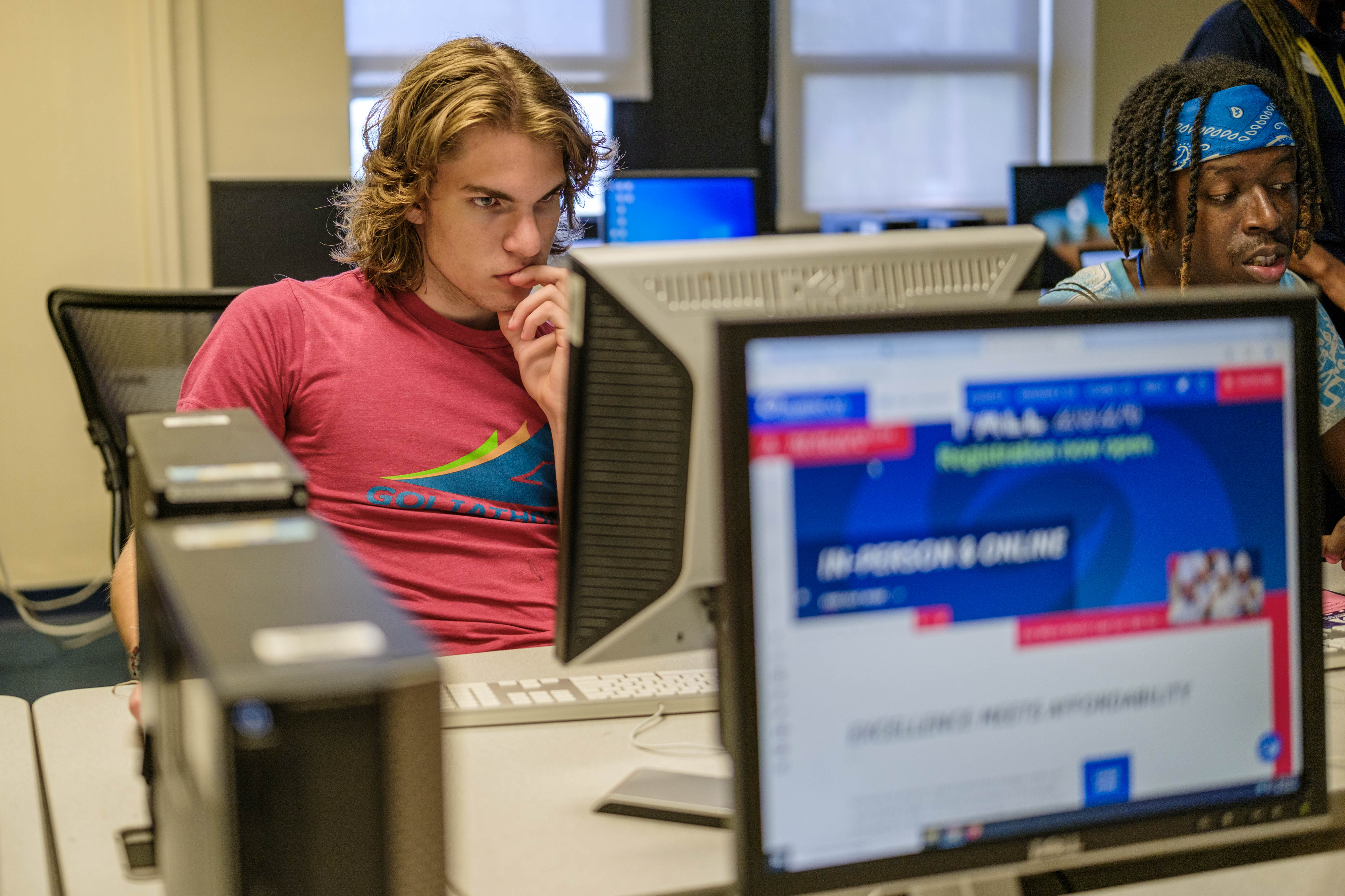 student at Atlantic City campus orientation