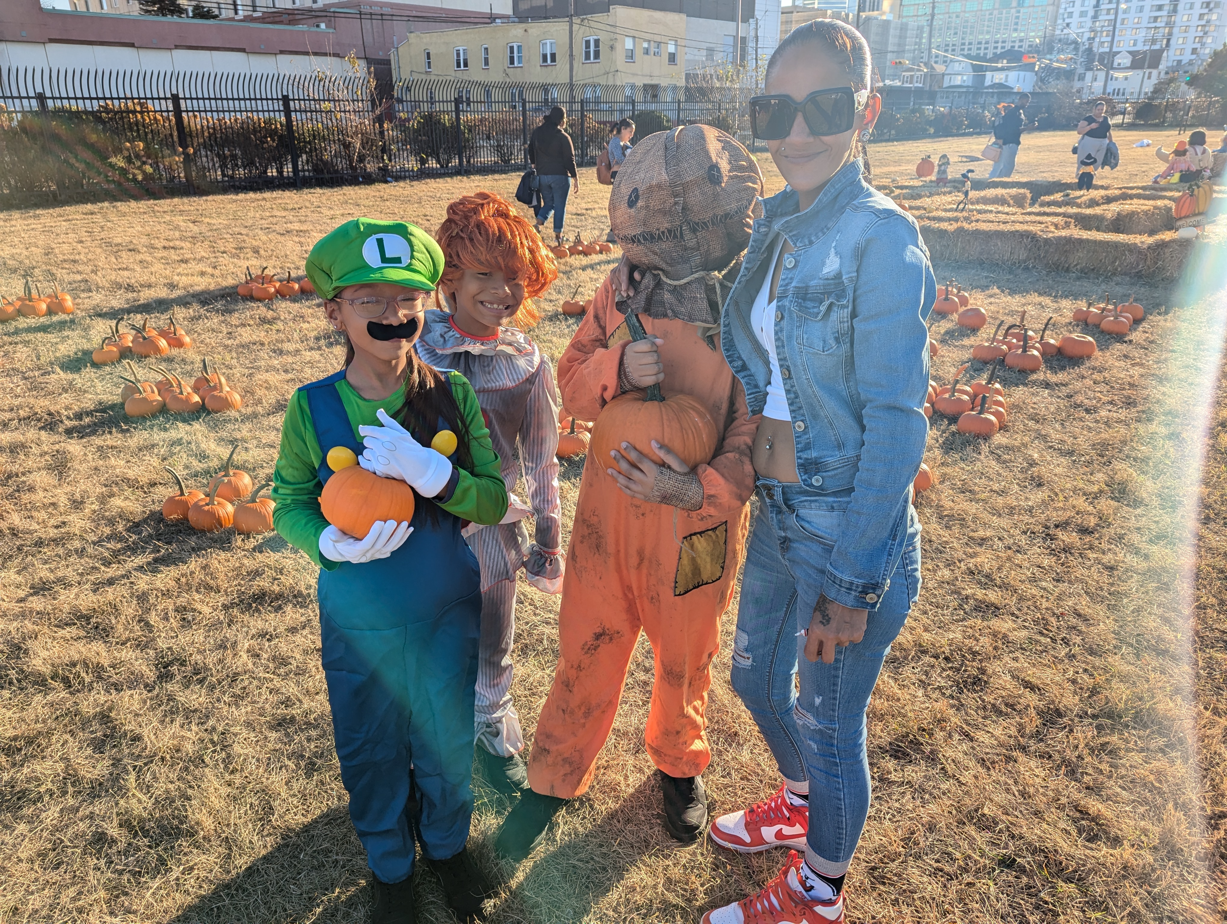 Family of four at Pumpkin Patch event in Atlantic City