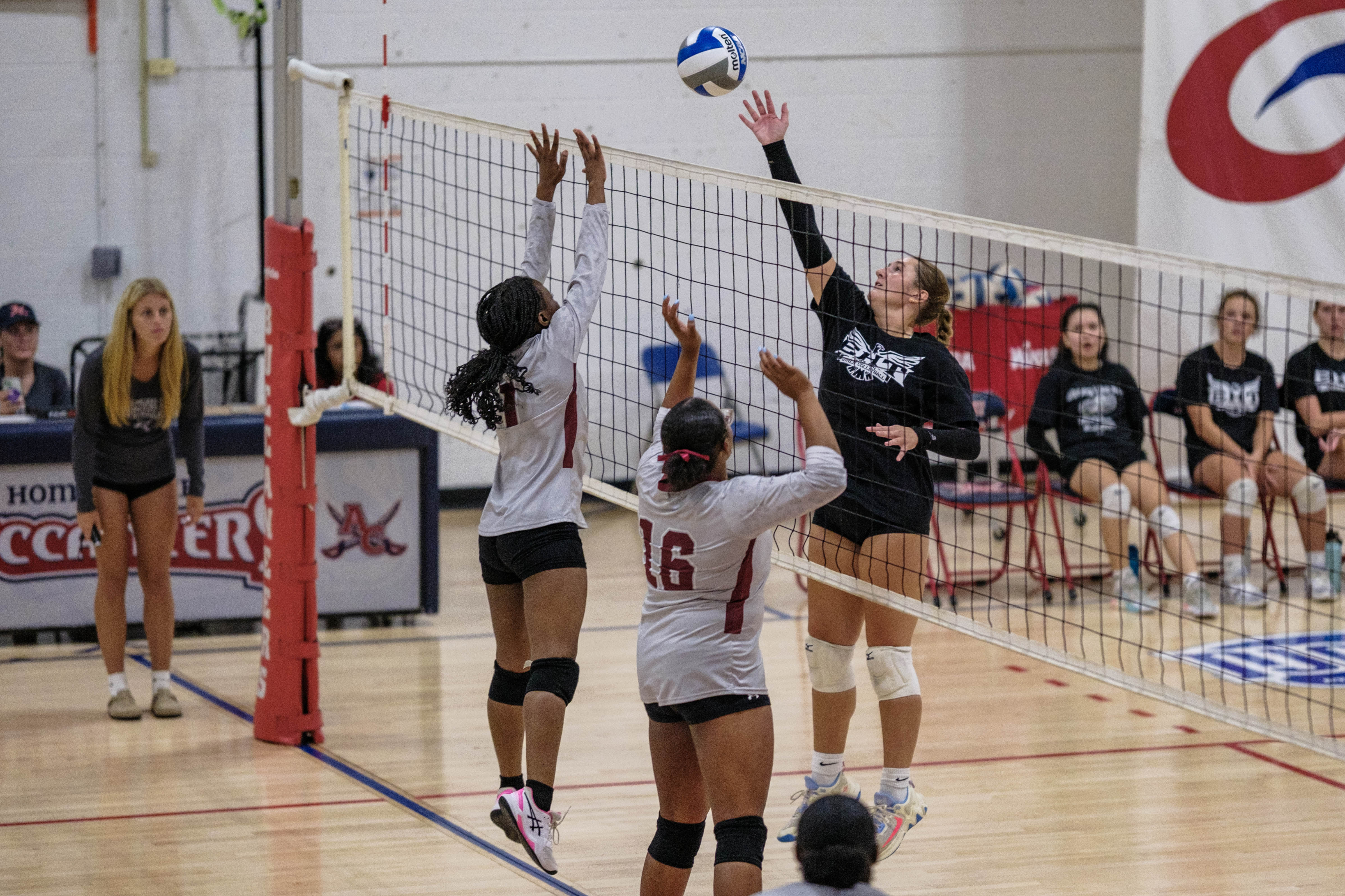 play around the net at girls volleyball showcase