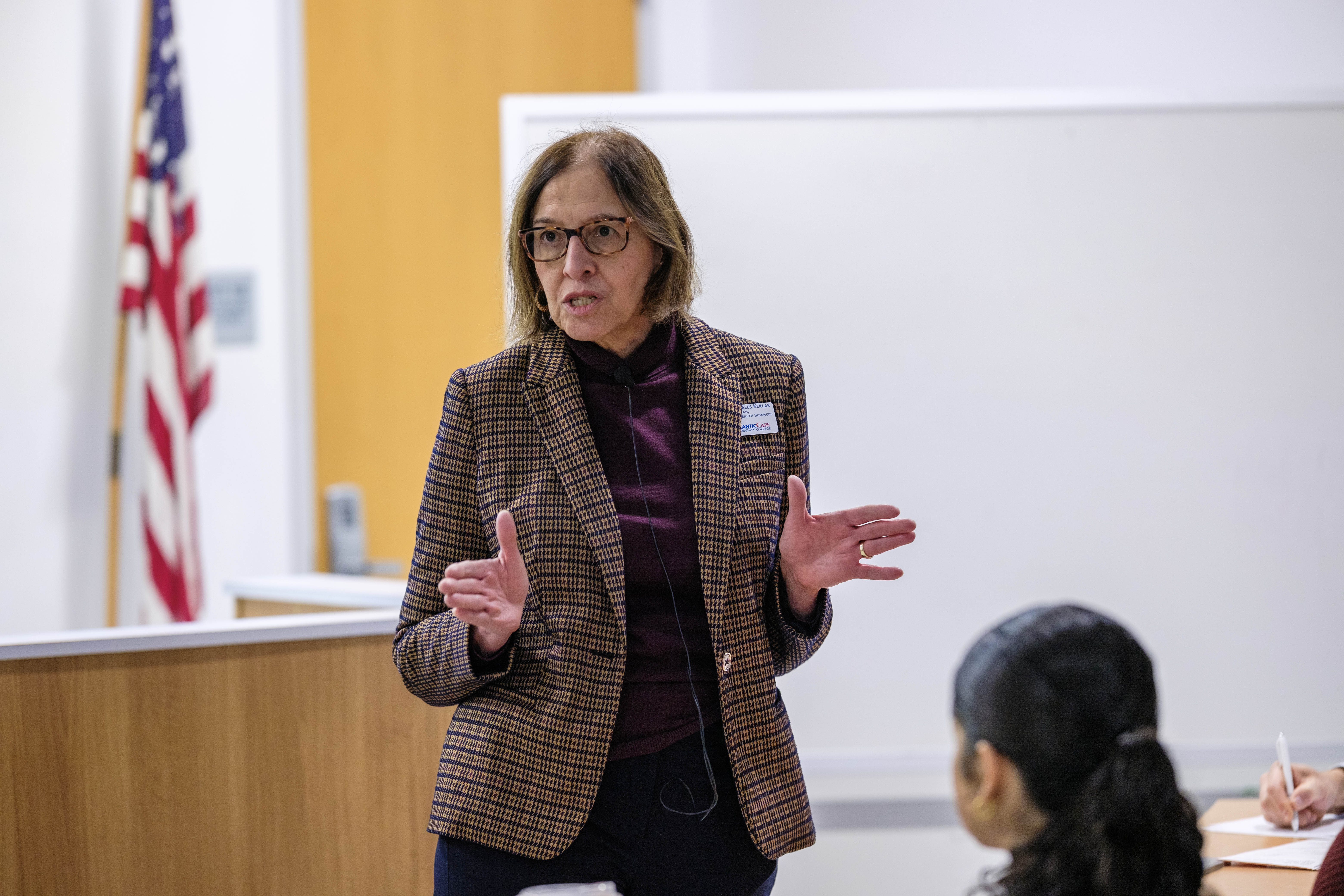 Nursing and Health Sciences Dean Myrna Morales Keklak speaks to the audience