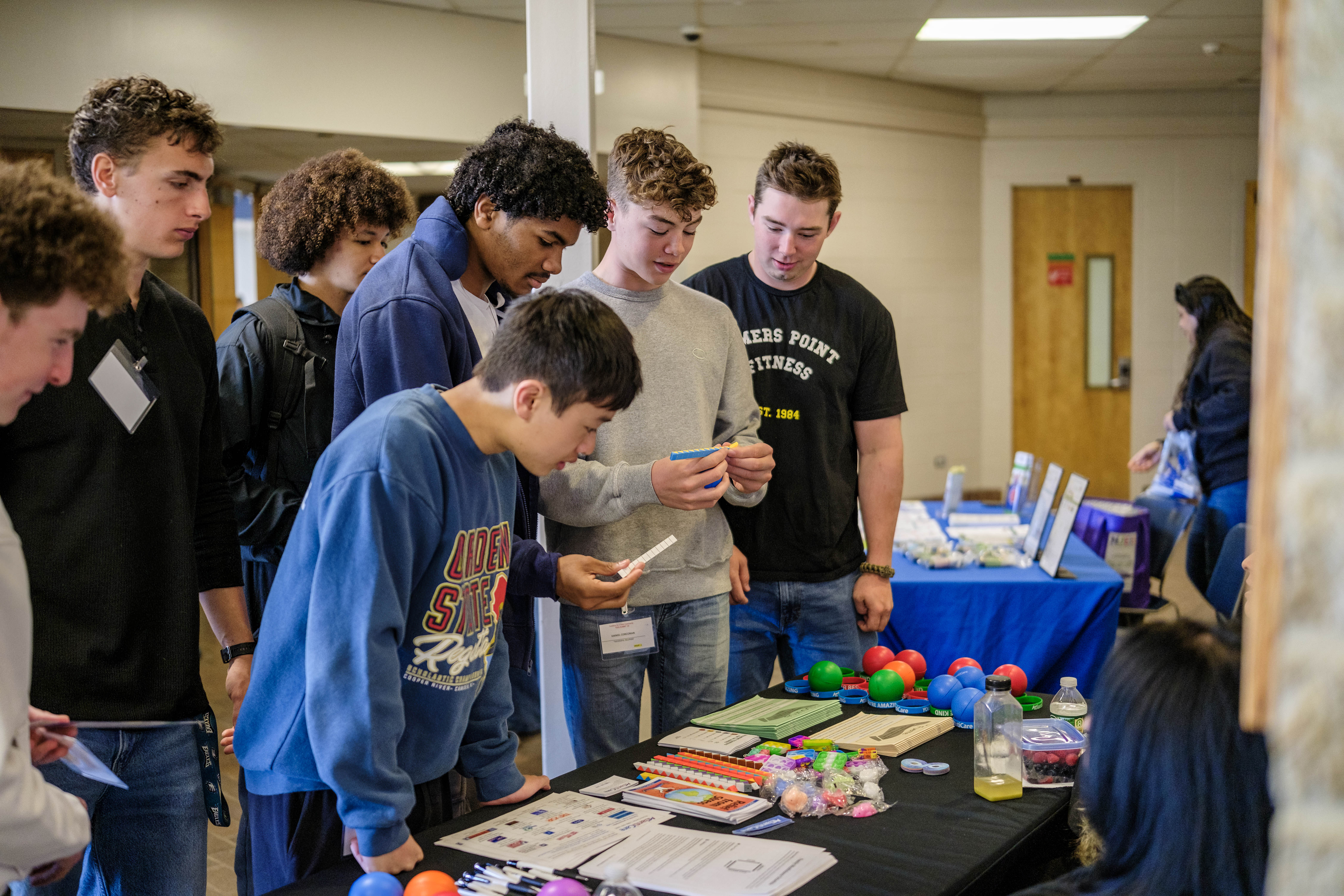 Students visit vendor tables